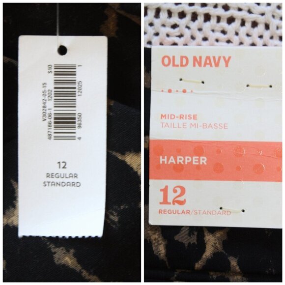 NWT Old Navy Relaxed Mid-Rise Harper Women Trousers Stovepipe size 12 Leopard - Picture 9 of 12